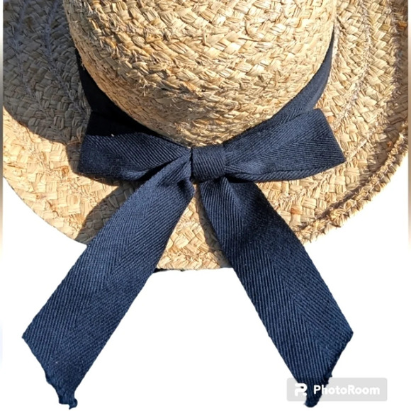 Fiesta Made in U.S.A. Straw Sun Hat With Black Ribbon Detail - Picture 3 of 4